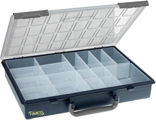 Image of Raaco 136228raaco Compartment box Assorter PSC 55 4x8-17, Polypropylene,337x258x57 mm,Blue/Transparent