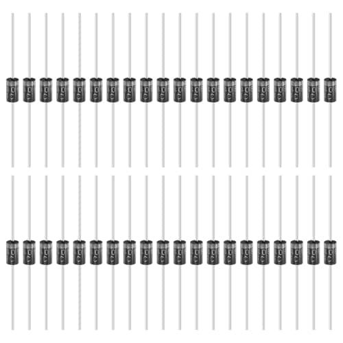 Image of sourcing map 100 Pcs 1N5408 Rectifier Diode, 3A 1000V DO-27 Electronic Silicon Diodes for Charger Industrial Power Adapter Supply Inverter Switching Power Supply