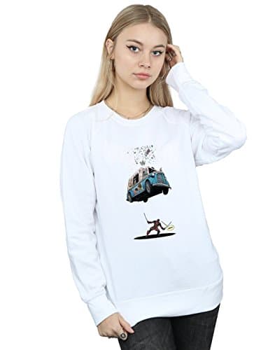 Image of Marvel Women's Deadpool Ice Cream Sweatshirt White X-Large