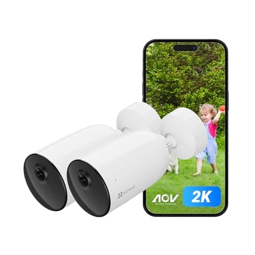 Image of EZVIZ 2 Pack 2K Battery Security Camera Outdoor Wireless, Indoor & Outdoor CCTV Camera, Colour Night Vision, No Monthly Fee, IP65 Weatherproof, Support Google or Alexa, CB3 2pc