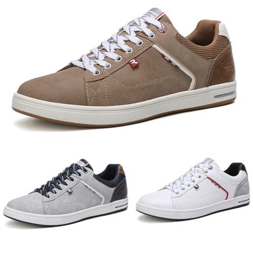 Image of ARRIGO BELLO Mens Casual Shoes Trainers Sneakers Walking Gym Jogging Fitness Athletic Shoe Size 7-11 (Size 8,A Brown)