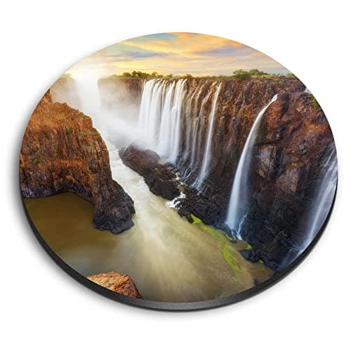 Image of 1x Round MDF Magnet 6cm - Victoria Falls in Zambia and Zimbabwe - Fridge Locker Office Whiteboard Toolbox #52356