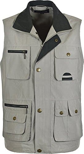 Image of R G Clothing Mens Fishing,Hunting,Hiking,Traveling Lightweight Body Warmer Gilet Windproof Showerproof Multy Pockets Gilet Jacket (UK, Alpha, XL, Regular, Regular, Grey)