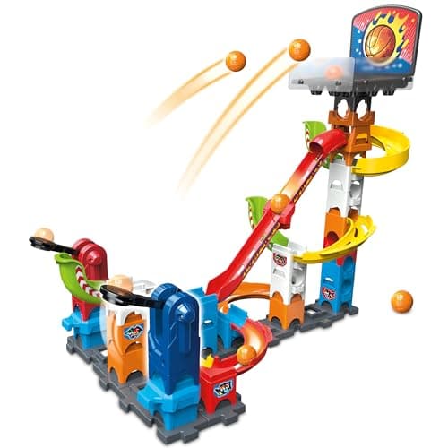 Image of VTech Marble Rush Basketball Set S500 - Interactive Marble Track Toy for Boys Basketball Champions - Promotes Creativity and Motor Skills - For Children Aged 4-12 Years