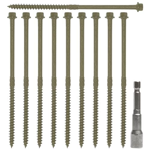 Image of Woodside Hex Head Exterior Decking/Landscaping Sleeper Bed Fixing Screws, 6.7mm x 150/200/250mm, Pack of 50-150mm