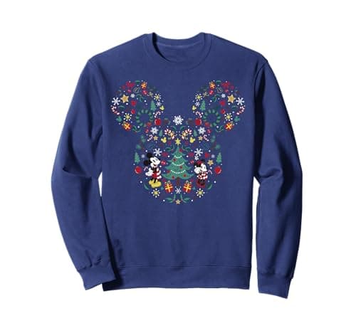 Image of Disney Mickey And Friends Christmas Symbol Ear Fill Sweatshirt