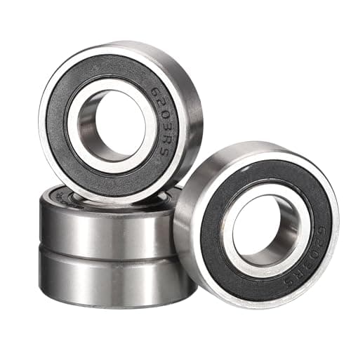 Image of HiPicco 6203-16-2RS Deep Groove Bearings, ID 16mm x OD 40mm x Width 12mm Double Rubber Sealed Ball Bearings, Pre-Lubricated (GCr15) Chrome Steel 4pcs