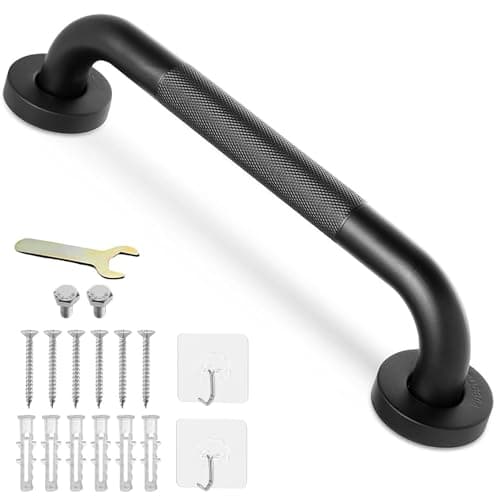 Image of 400mm 16inch Grab Bar Rail, Non-Slip Bathroom Chrome Grab Rail, 304 Stainless Steel Disability Auxiliary Handle, Safety Handle for Kitchen Bedroom Bathtub, Shower, Steps, Indoor/Outdoor