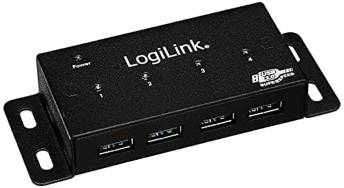 Image of LogiLink UA0149 USB 3.0 HUB 4-port, metal, incl. power display