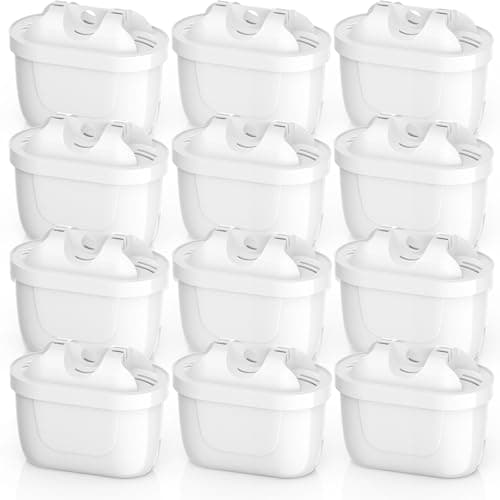 Image of Water Filter Cartridge Compatible with Brita Jug Maxtra+, Marella, Marella Cool, Style, Elemaris XL, Aluna, Aluna Cool, Mavea Elemaris (12 Pack)