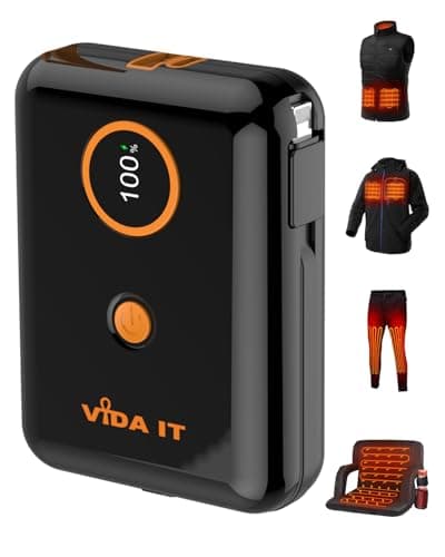 Image of 5V 2A Power Bank for Heated Jacket, Heated Vest Battery Pack 10000mAh Portable USB Charger, Power Pack for Heated Stadium Seat Chair, Mobile Phone Charger for iPhone Android with Built-In Cable Fast