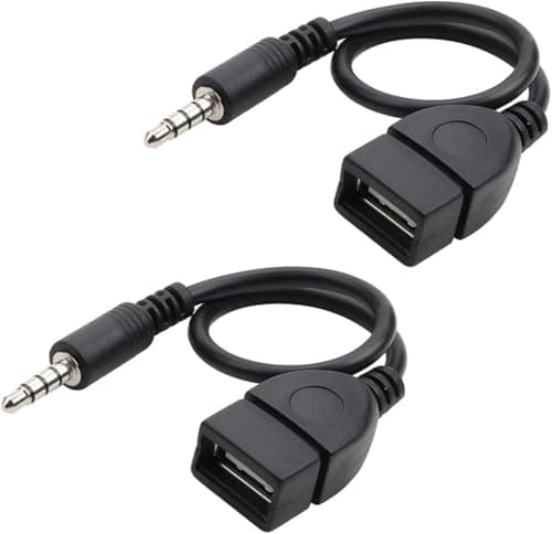 Image of USB to Jack Adapter 3.5mm Male Aux Audio Plug to USB 2.0 Female Converter USB to Aux Audio Converter Cable Adapter Car Stereo Cable, for Mp3 Players, etc(Car Need Decoding Function) (2)