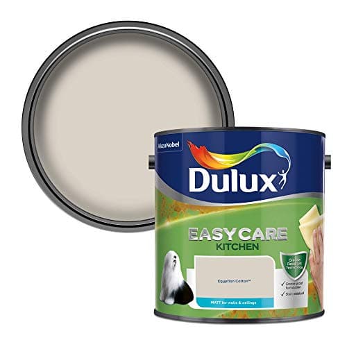 Image of Dulux Easycare Kitchen Matt Emulsion Paint For Walls And Ceilings - Egyptian Cotton 2.5 Litres