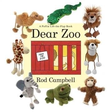 Image of The Puppet Company Classic Dear Zoo Storybook Set – Soft Jungle Animal Finger Puppets for Toddlers and Babies – Nursery Rhyme Toy for Storytelling, Roleplay, Learning, and Early Language Development