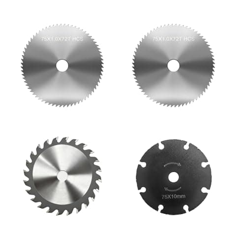 Image of 4 Pcs 75/76mm Cutting Disc, Saw Blade Set Metal Cutting Discs 75mm x 10mm for Wood Plastic for Mini Angle Grinder