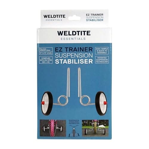 Image of WELDTITE Essentials Adie Ez Trainer Suspension Stabilisers for Children's Bikes, Compatible with 12", 14" & 16" Wheels - White (1 Pair)