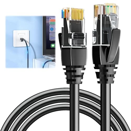 Image of Cat 6 Ethernet Cable 5 M Black High Speed Gigabit Cat6 Network Cord RJ45 10Gbps 250Mhz/s Internet Lan Wire Lead Patch Cable for Router Modem Smart TV PC Switches Laptop Gaming Xbox UTP CCA, Black