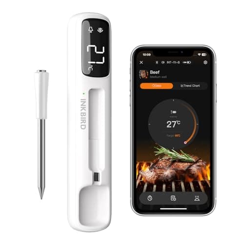 Image of INKBIRD Wireless Meat Thermometer,Bluetooth 5.4,305ft Super Range, 60 Min. Offline Storage, IP67 Waterproof, Ideal for BBQ, Grill and Smokers