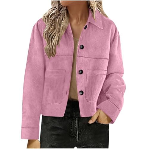 Image of Suede Jackets Women Faux Suede Bomber Jacket Casual Batwing Sleeves Pilot Bomber Jacket Zip Loose Fit Coat Streetwear Outerwear Button Down Open Front Cardigans Cropped Short Tops Shirts 8 10 12 14 16