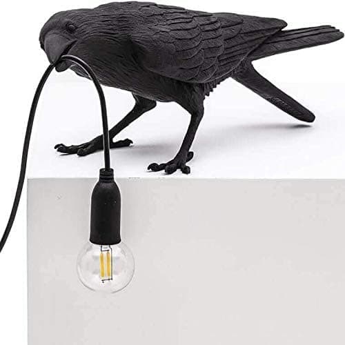 Image of Creative Lamps Italian Bird Table Lamp Modern LED Table Sconce Light Fixtures Bedroom Bedside Wall Light Crow Bird Stand Light Home Decor Black Table Light