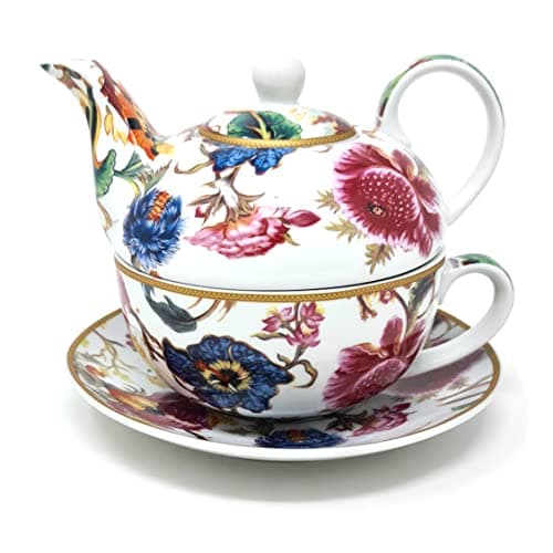Image of Lesser & Pavey Anthina Tea for One with Matching Cup & Saucer | 600ml Capacity Luxury Teapot Ideal for Home, Office & Outdoor | Without Tea Strainer | Elegant Gift Alternative to Glass Tea Pot