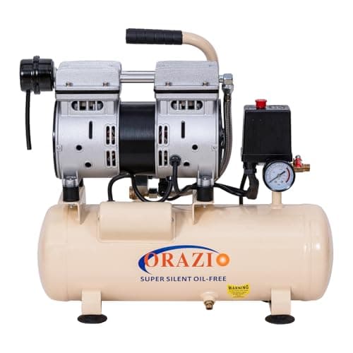 Image of ORAZIO Air Compressor Oil Free 9 Litre, 550W 116PSI Low Noice Silent Portable Electric Air Compressor for Home Workshop, Mobile Garage, Dental Clinic 241183