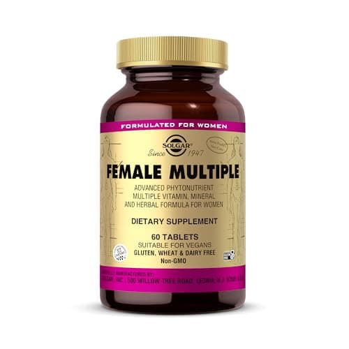 Image of Solgar Female Multiple Tablets - Pack of 60 - With 27 Key Nutrients for Daily Wellbeing - With Vitamin C, B12, Iron and Folic Acid - Vegan