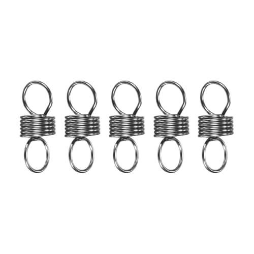 Image of M METERXITY 5-Pack Extension Springs, 20mm Length 8mm OD 304 Stainless Steel Dual Hook Tension Spring for DIY/Garden Tool/Mechanical Repair Replacement [Silver Tone, 0.8mm Wire Size]