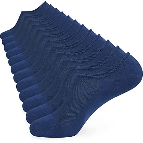 Image of KOOOGEAR Mens No Show Socks Low Cut Invisible Trainer Socks for Men 9-11 Multipack Comfortable Breathable Thin Cotton Casual Liner Socks with Non-Slip Grip 6 pairs