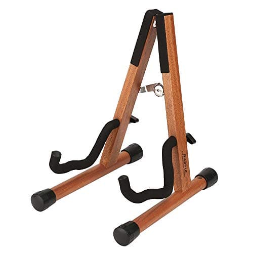 Image of Neboic Wooden Stand With Bow Holder - Foldable A-Frame for Violin, Ukulele, Banjo, and Mandolin