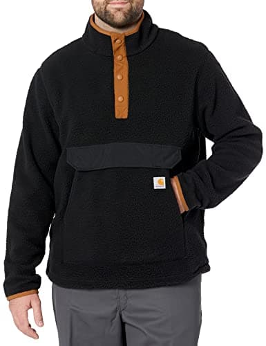 Image of Carhartt Mens Relaxed Fit Pullover Sherpa Fleece Jacket