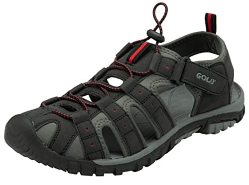 Image of Gola Mens Shingle 4 Walking Shoe, Black Grey Red, 9 UK