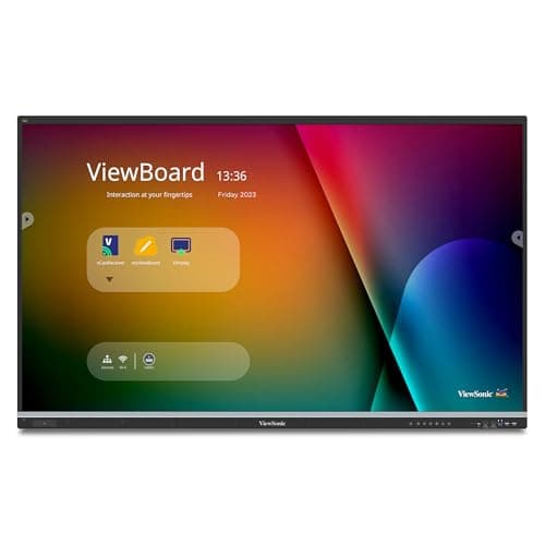 Image of ViewSonic IFP6551 65 Inch 4K ViewBoard Interactive Smart Board with Integrated Education Software, Android 14, Google EDLA, 50-Point Touch, Built-in Microphone, HDMI, VGA, USB Hub, and USB C Inputs