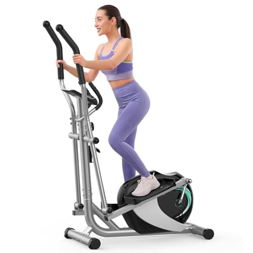 Image of Dripex Elliptical Cross Trainer For Home, 8 Levels Resistance Elliptical Machine, Ultra-Quiet Elliptical Machines Fitness w/ 6KG Flywheel, Pulse Sensor, LCD Monitor, Device Holder (Green)