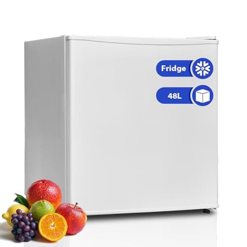 Image of Techomey Table Top Fridge 48L, Mini Fridge with Freezer, Small Refrigerator for Bedrooms, Kitchens, Offices and Dorm Rooms, Silence