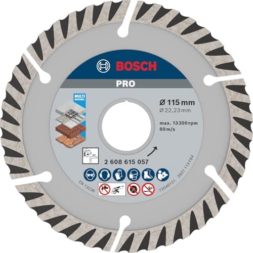 Image of Bosch 1x PRO Multi Material Long Life Diamond Cutting Disc for Bore 22.23 and Small Angle Grinders (for Concrete, Reinforced concrete, Ø 115 mm, Professional Accessory Small Angle Grinder)