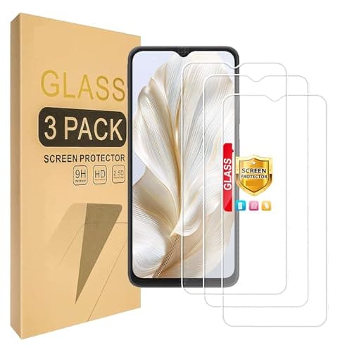 Image of Lucyliy (3 Pack) Compatible with Motorola Moto E20 Screen Protector Tempered Glass，Case Friendly [Hardness 9H ][High definition] [Anti Scratch]