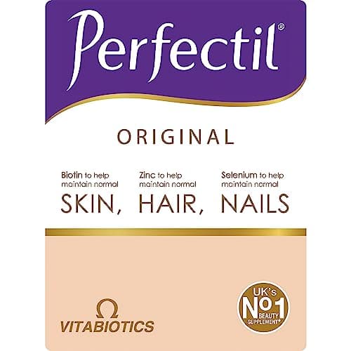 Image of Perfectil Original Beauty Supplement for Hair Skin and Nails, One-A-Day Formula, 90 Unflavoured Tablets, 90-Day Supply, by Vitabiotics