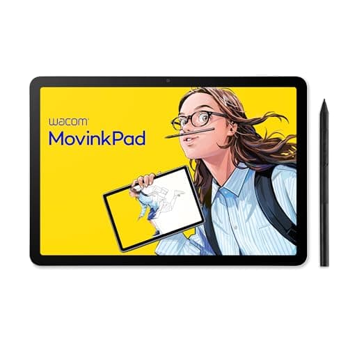 Image of Wacom MovinkPad 11, an Android 14 all-in-one 11'' drawing tablet for young creatives. With Wacom Pro Pen 3, a sharp screen, Anti-glare etched glass, front & back cameras and preloaded creative apps.