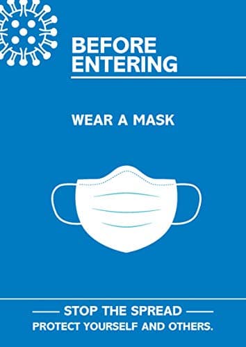 Image of SECO Coronavirus Essential Poster - "Before Entering Wear Mask", A4, Blue and White