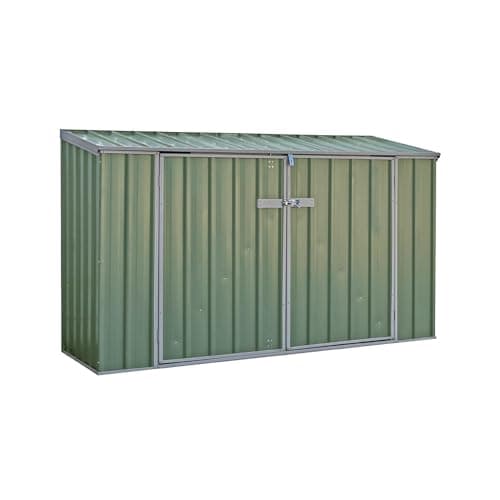 Image of ABSCO | 7 x 3 Metal Bike Store | Double Doors | Pent Roof | Opening Lid | Garden Steel Storage Bicycle Shed | 7ft x 3ft | 2.26m x 0.78m (Green)