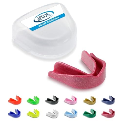 Image of GAME GUARD Sports Mouthguard – Easy Fit Boil & Bite Gum Shield for Kids/Junior (Age 8+) – Mouth Guard for Rugby, Hockey, GAA – Ideal for Schools and Clubs (Pink Sparkle)