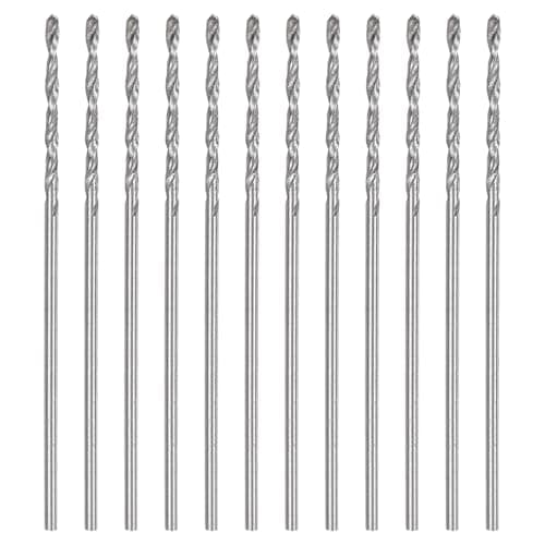 Image of sourcing map 12pcs Micro Jobber Twist Drill Bits #67 0.8mm / 0.0315" High Speed Steel HSS Mini Drilling Bit Tool for Stainless Steel Aluminum Wood Plastic