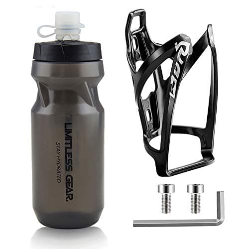 Image of OSIGEI Bike Water Bottle Cage and 21oz Bike Water Bottle Set Lightweight Bike Bottle Holder with Screws - Premium BPA Free Sports Bottle for Road Mountain and Kids Bikes