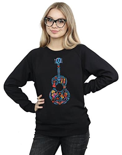 Image of Disney Women's Coco Guitar Pattern Sweatshirt XX-Large Black