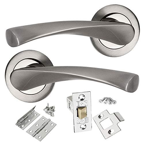 Image of HANDLESTORE Dual Finish Chrome Twist Door Handle Pack with Hinges & Latch