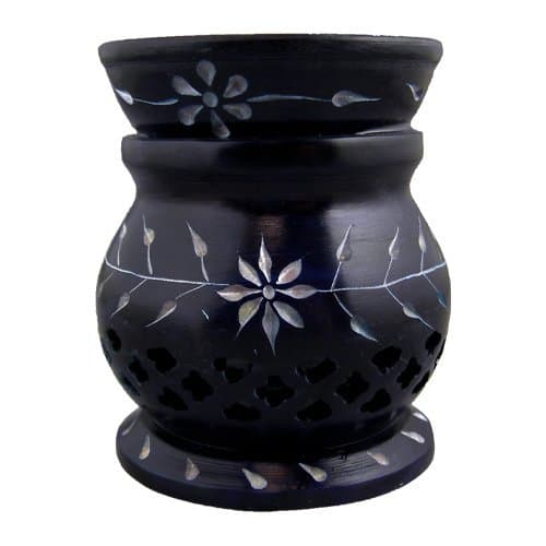 Image of Blue Elven Soapstone Essential Oil Burner / Aromatherapy Oil Burner - Small