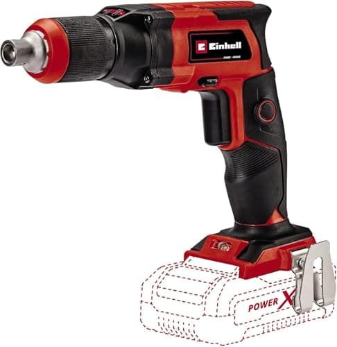Image of Einhell Cordless Drywall Screwdriver 18V Power X-Change, 4000 RPM, Depth Stop, Magnetic Bit Holder, LED, Lightweight Drywall Drill Driver with Storage Case, Without Battery TE-DY 18 Li Solo