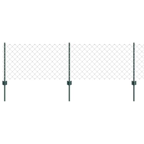 Image of vidaXL Fence with Post Green, Contemporary Garden and Terrace, Durable Outdoor Fence Panels, Minimalist Design, Customisable Privacy Solutions, Weatherproof