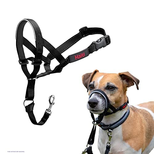 Image of Halti Headcollar - Stop Your Dog Pulling on the Lead. Adjustable, Reflective and Lightweight, with Padded Nose Band. Dog Training Anti-Pull Collar for Small Dogs (Size 0, Black)